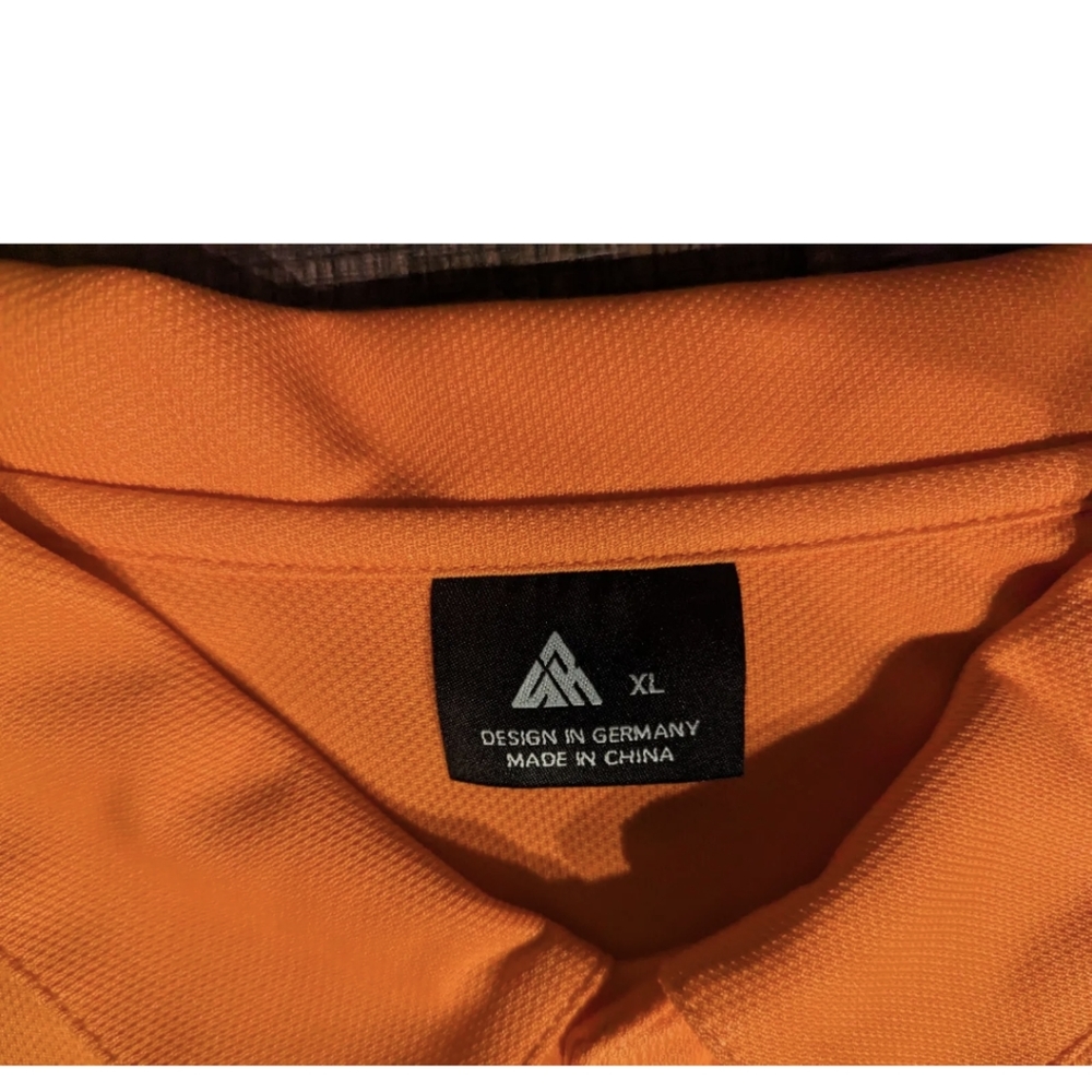 Zity Mens Polo Size XL Bright Orange NWT High Function Temp Control Muscle Move - Picture 4 of 16